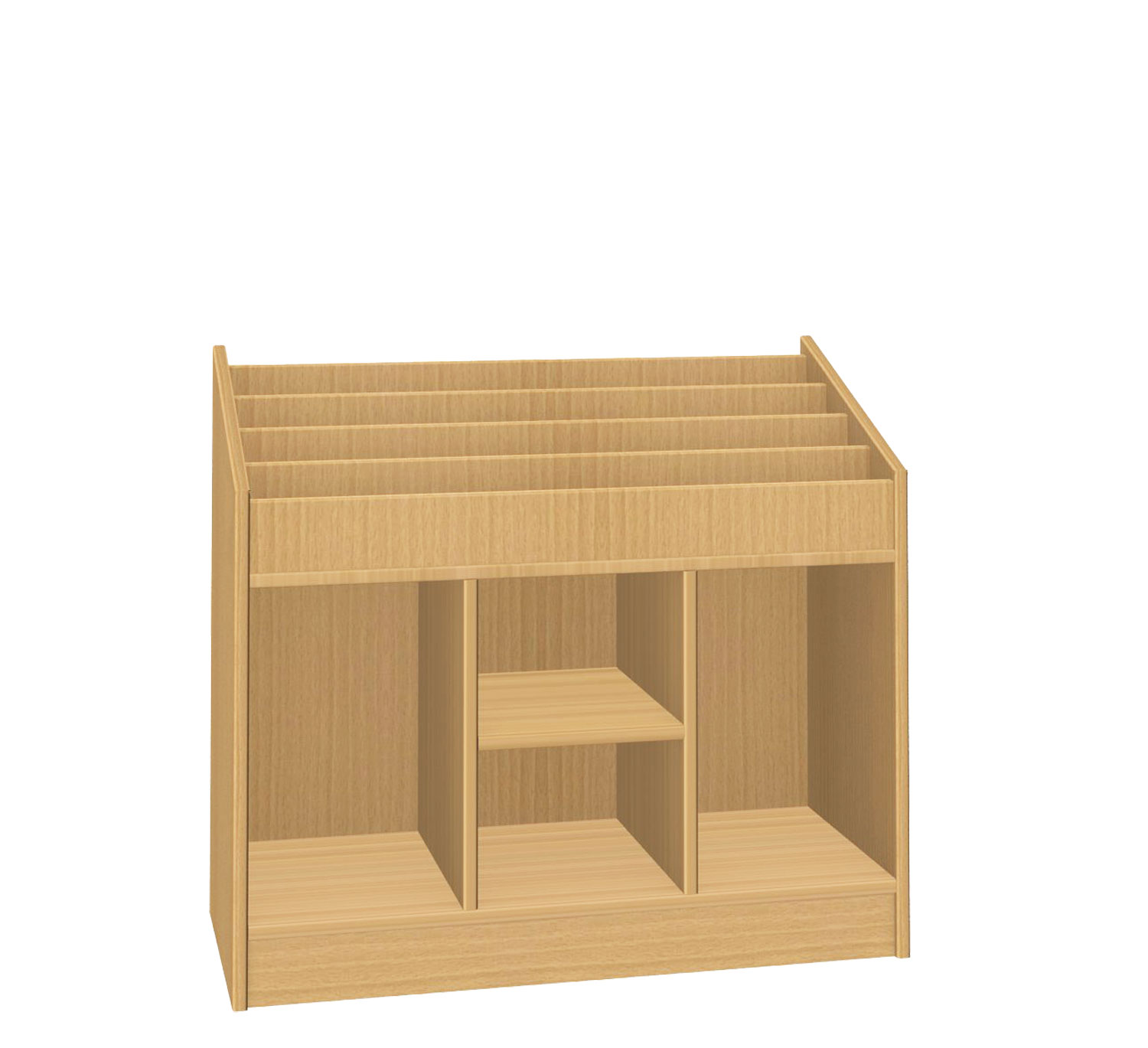 Bücherschrank mit Teilungen Buche Vollholz