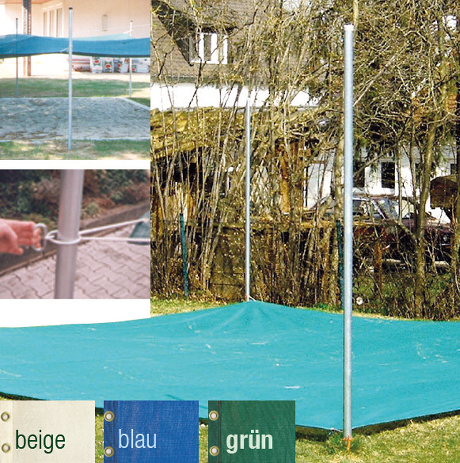 Sonnenschutz und Sandkastenabdeckung 4 x 4 m