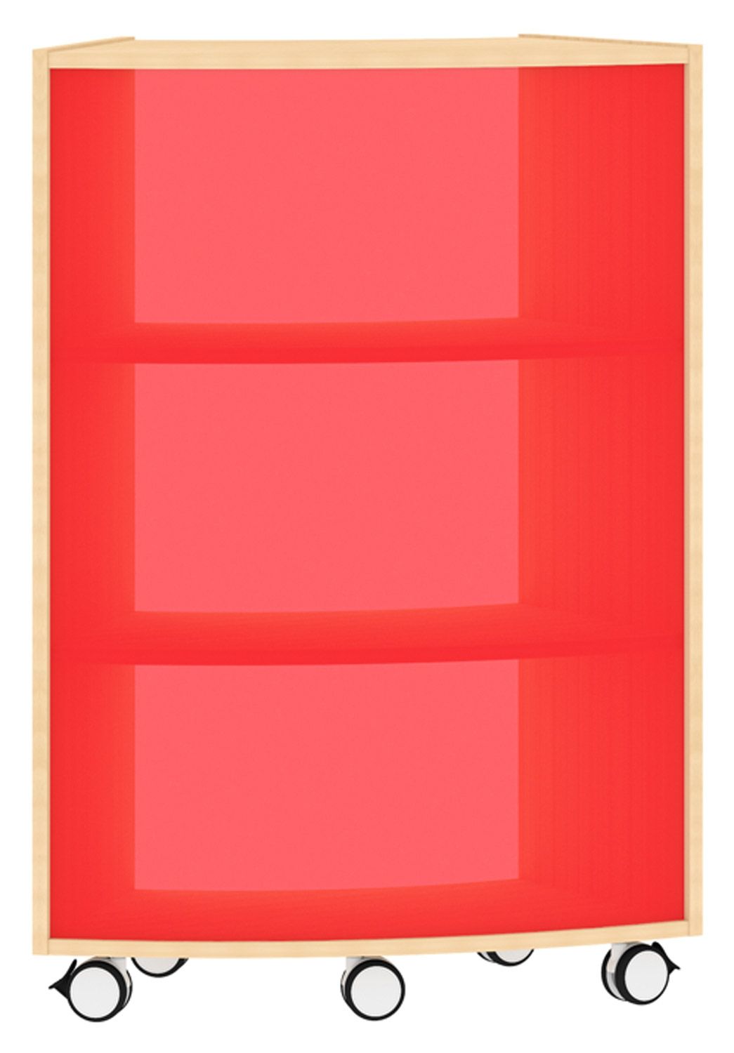 Bogenregal Achtelkreis Acrylglas-Rückwand außen, rot