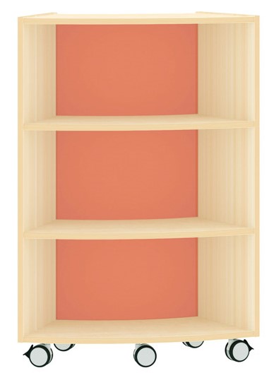 Bogenregal Achtelkreis Acrylglas-Rückwand innen, orange