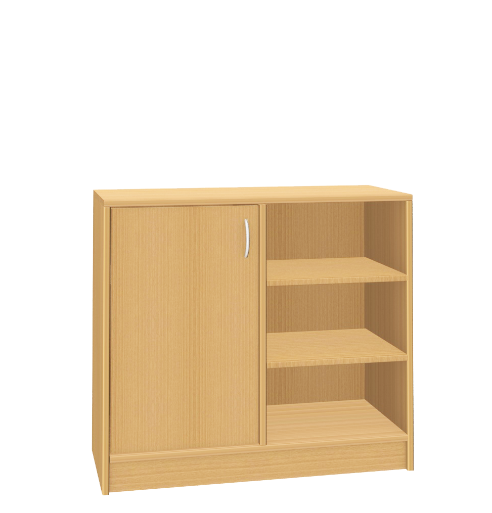 Materialschrank mit Tür, 90 cm breit Buche Dekor