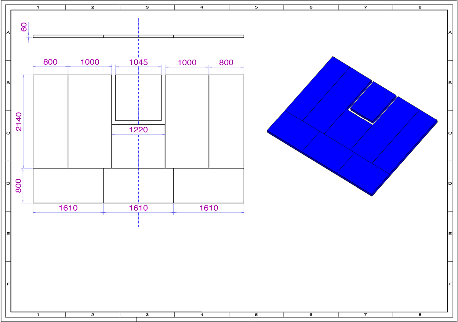 Mattensatz Fallschutz für Multi Klappturnwand 3-teilig