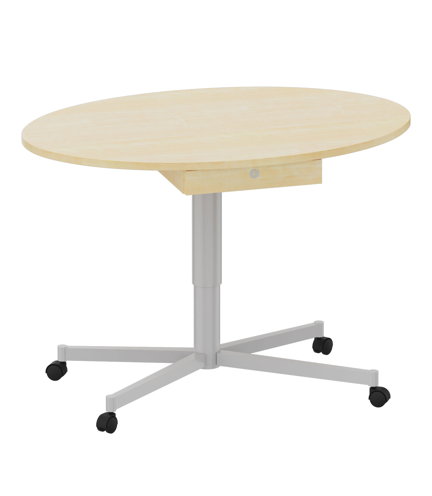 Lehrertisch Luna, fahrbar und höhenverstellbar, mit Schublade Lehrertisch Luna, fahrbar und höhenverstellbar, mit Schublade