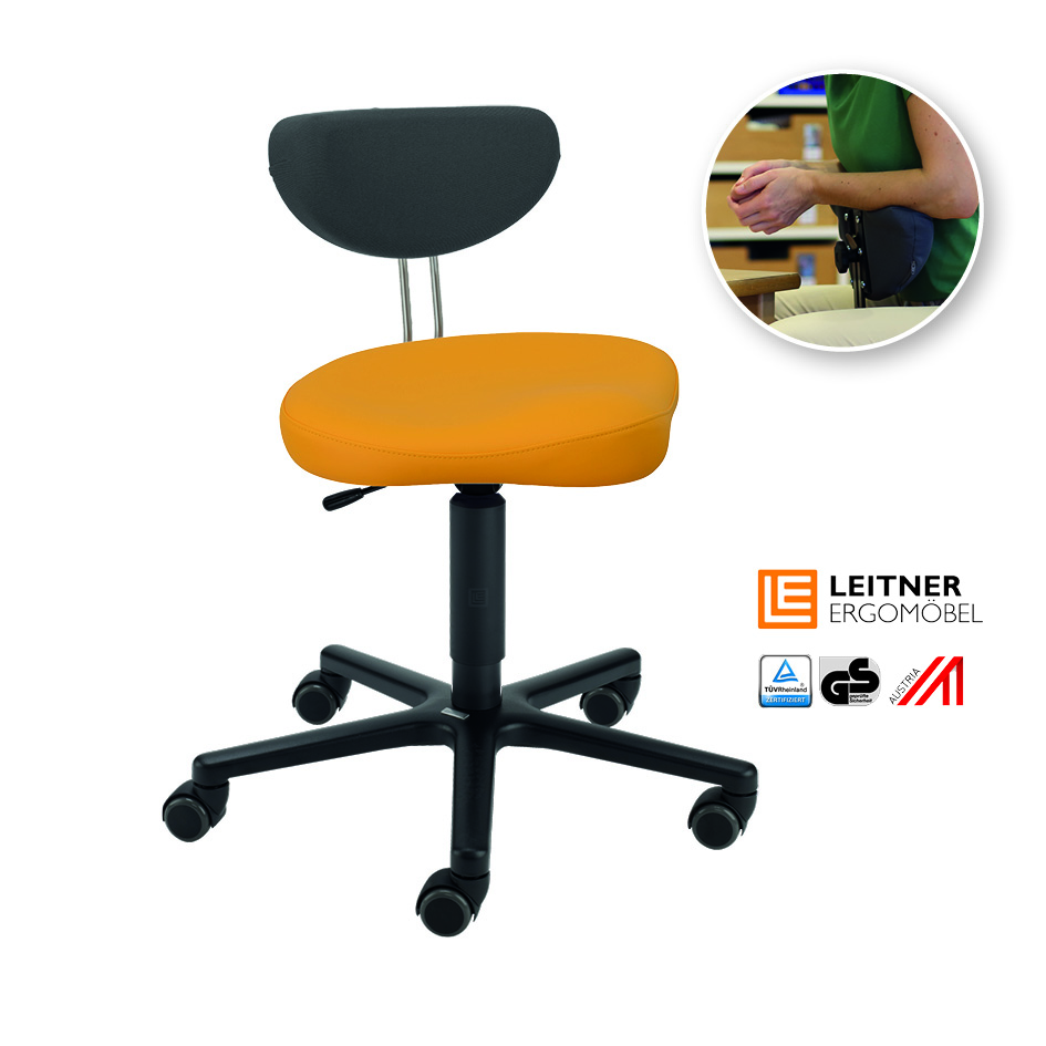 LeitnerTwist Kiga mit Armauflage 1 mit Sattelsitz, gelb