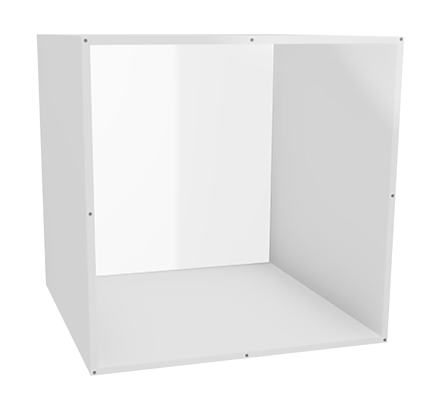 Spielwürfel mit Acrylglasrückwand und Gewinde für Druckknöpfe, Breite 80 cm