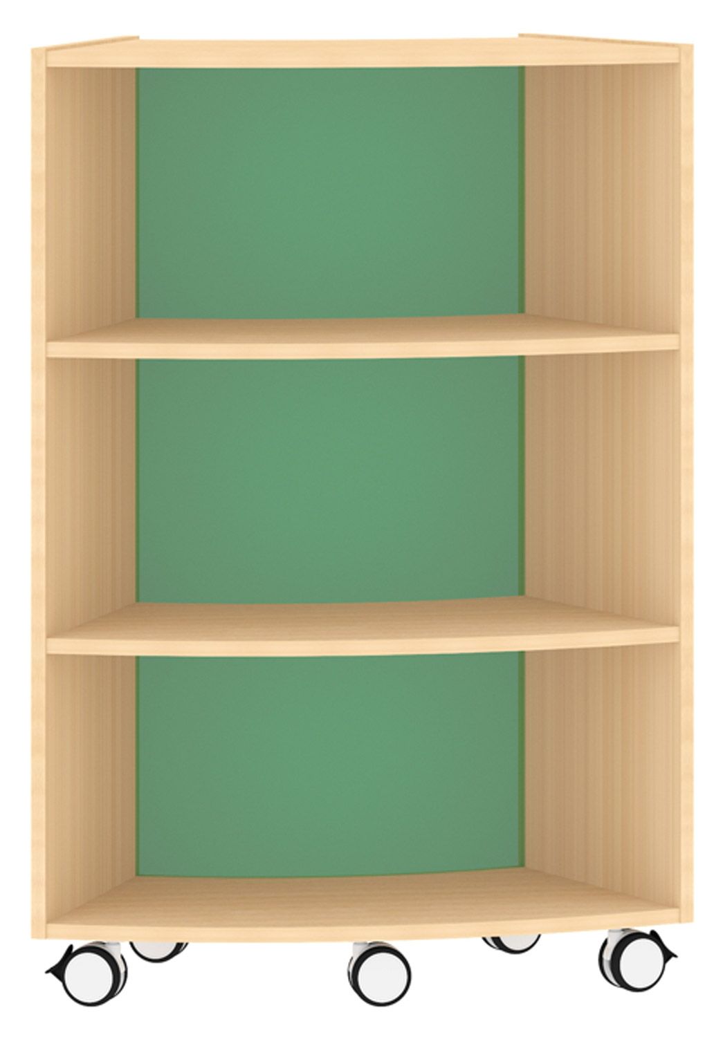 Bogenregal Achtelkreis Acrylglas-Rückwand innen, hellgrün