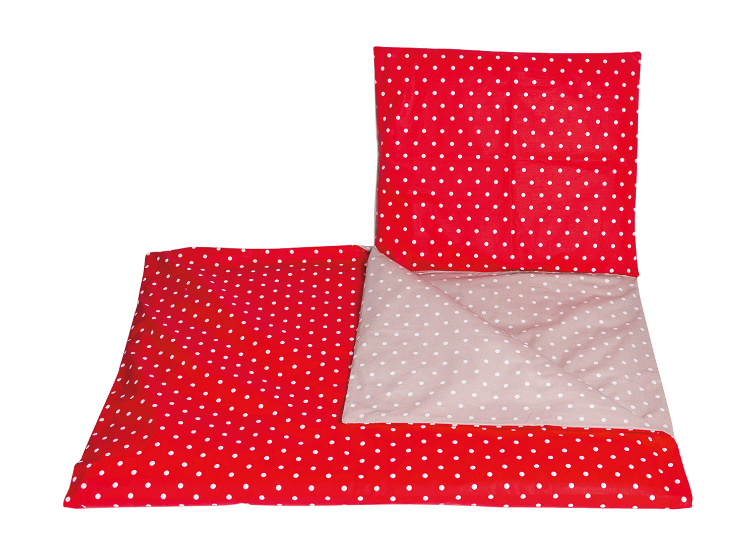 Wendebettwäsche Set Punkte rot/taupe groß