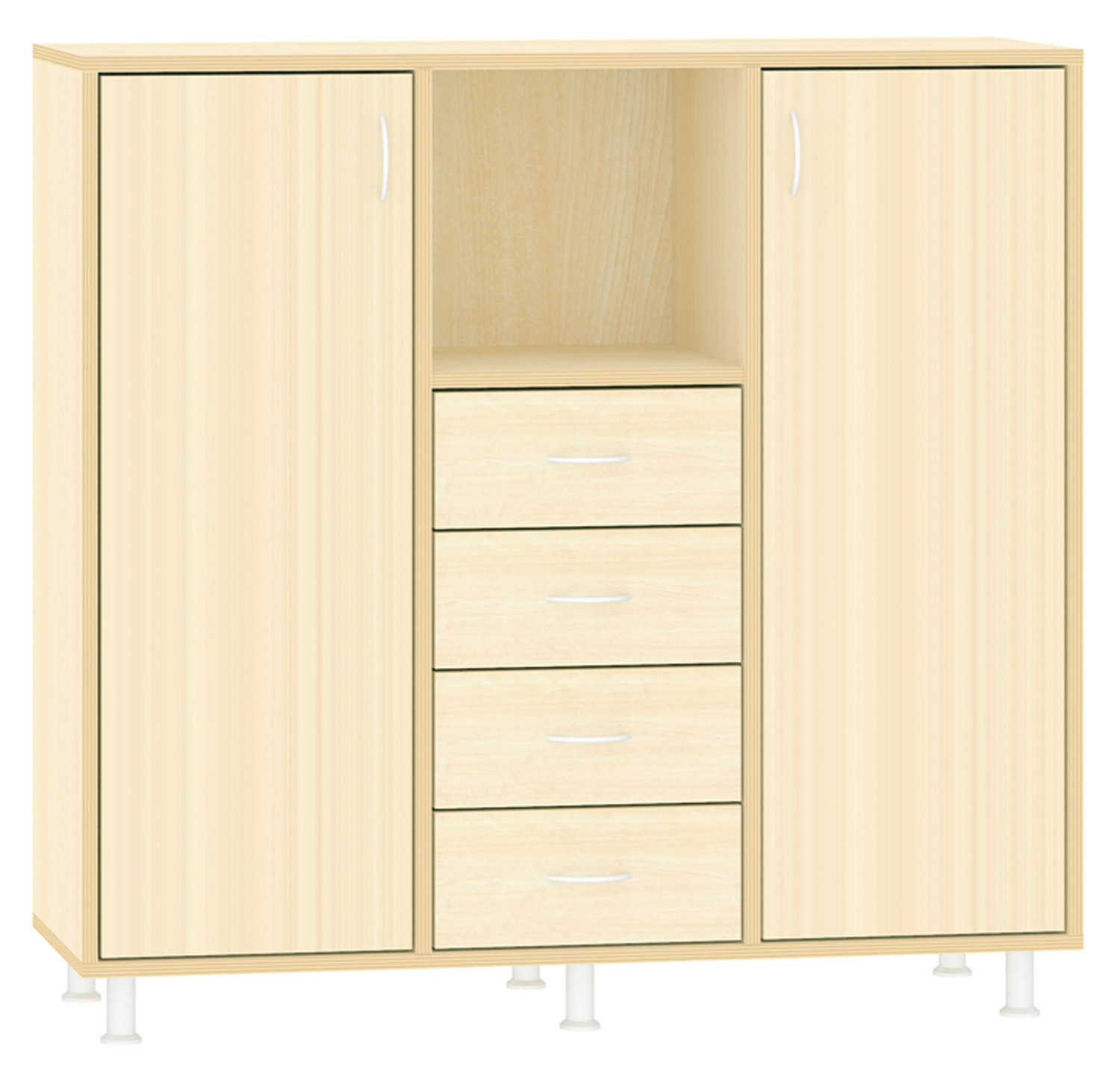 Breiter Hochschrank Rückwand natur