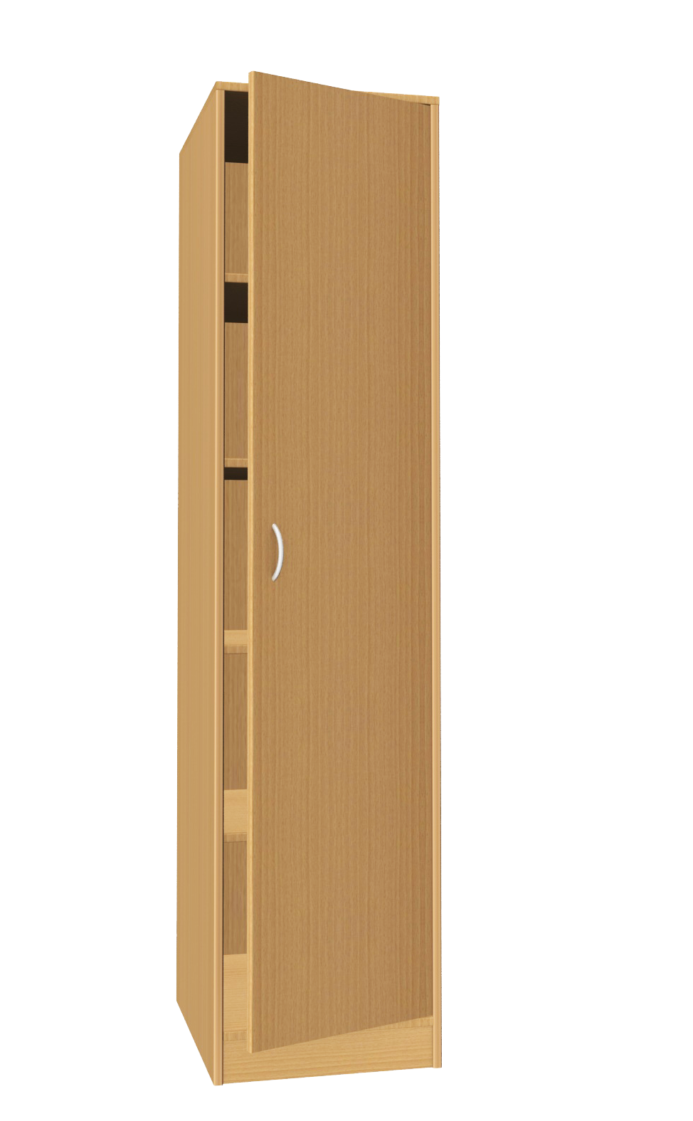 Hochschrank tief mit Tür, 47 cm breit Buche Dekor