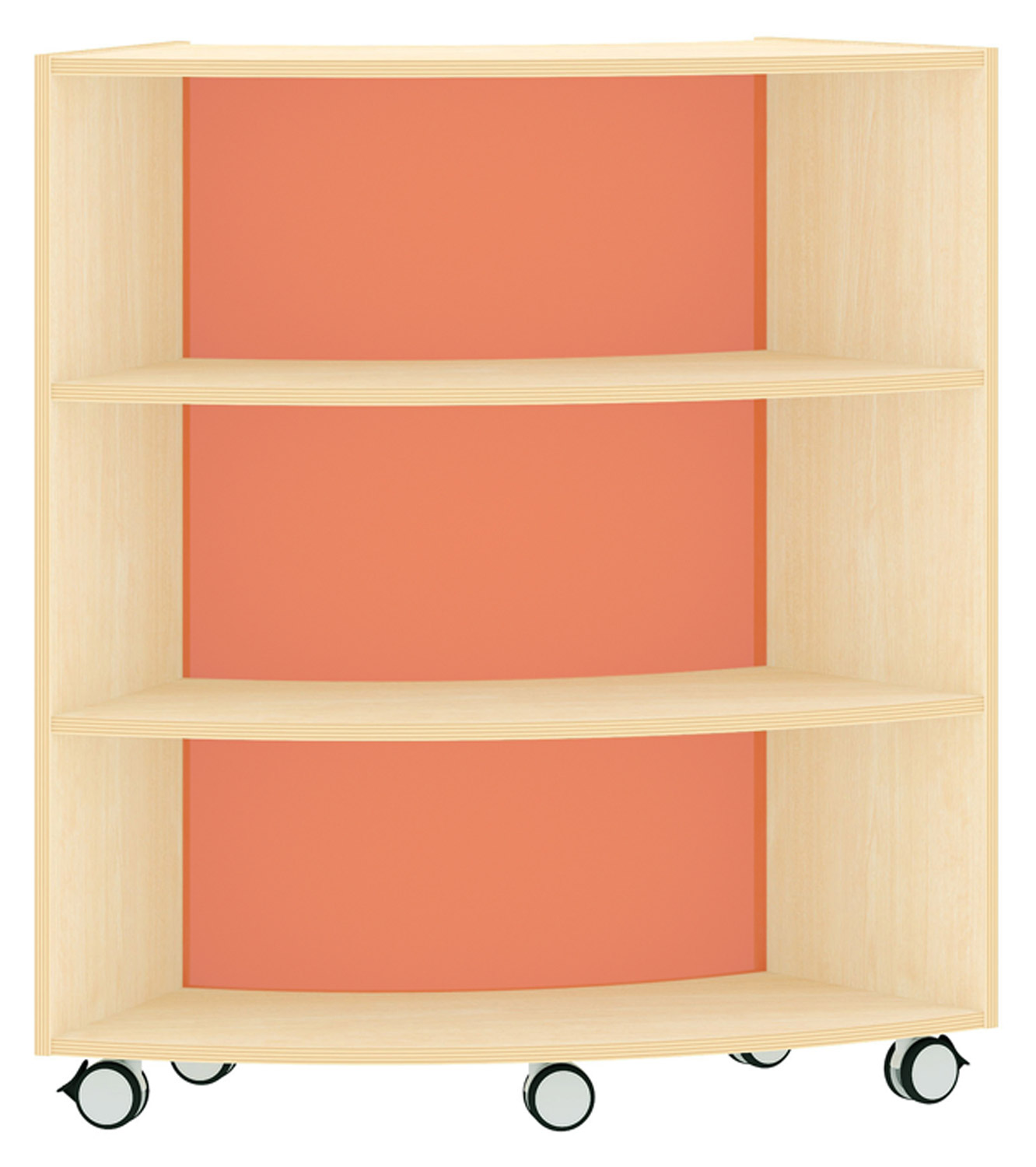 Bogenregal Sechstelkreis Acrylglas-Rückwand innen, orange