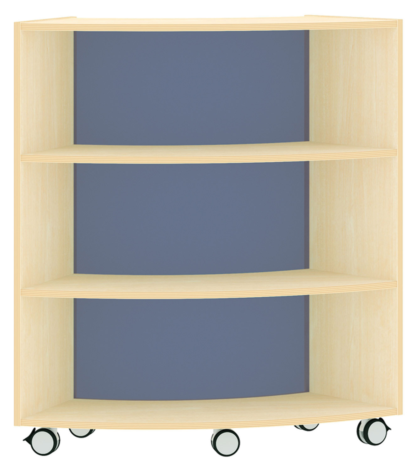 Bogenregal Sechstelkreis Acrylglas-Rückwand innen, blau
