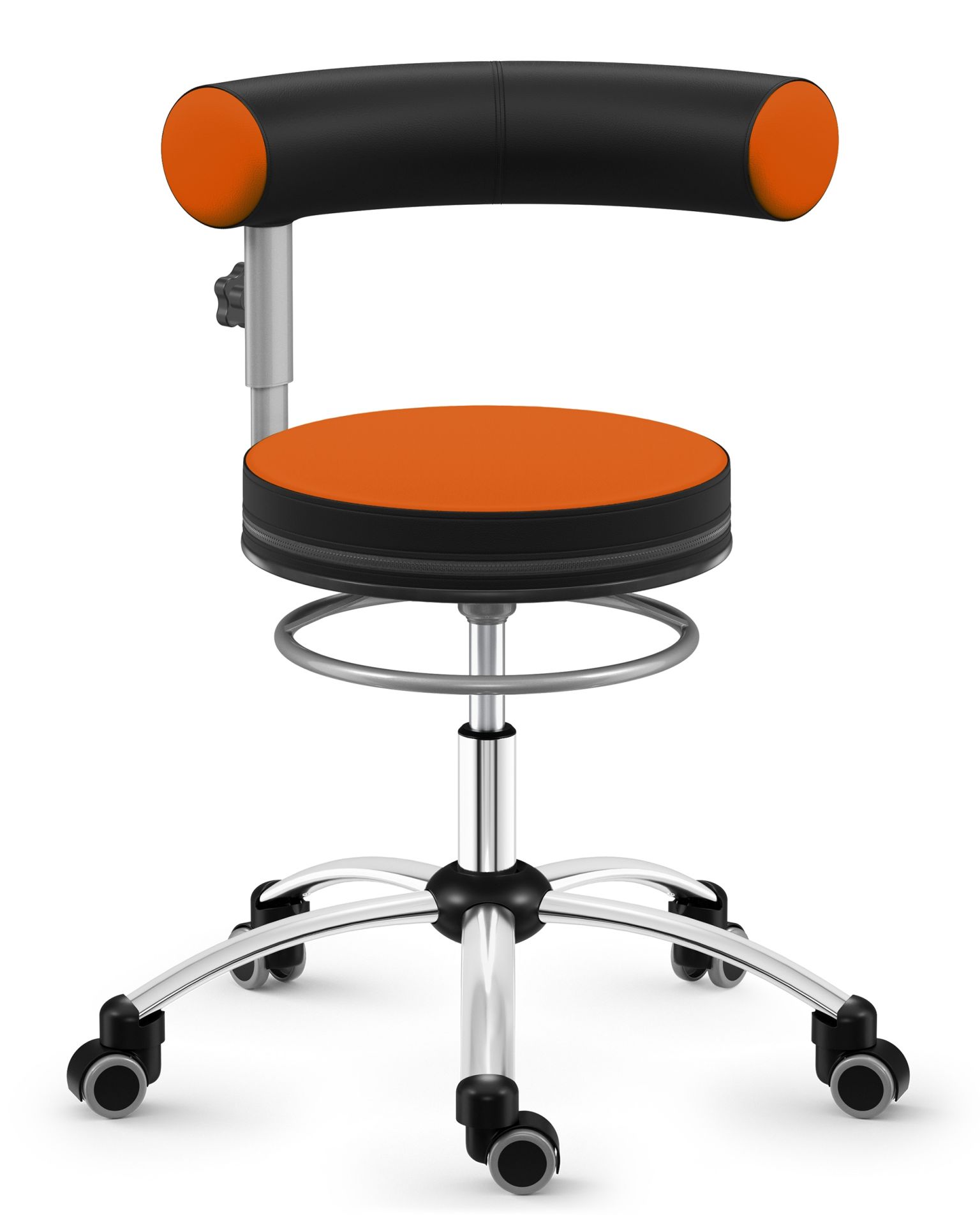 Sanus® Stuhl, Lehne höhenverstellbar Kunstleder orange Sanus® Stuhl, Lehne höhenverstellbar Kunstleder orange