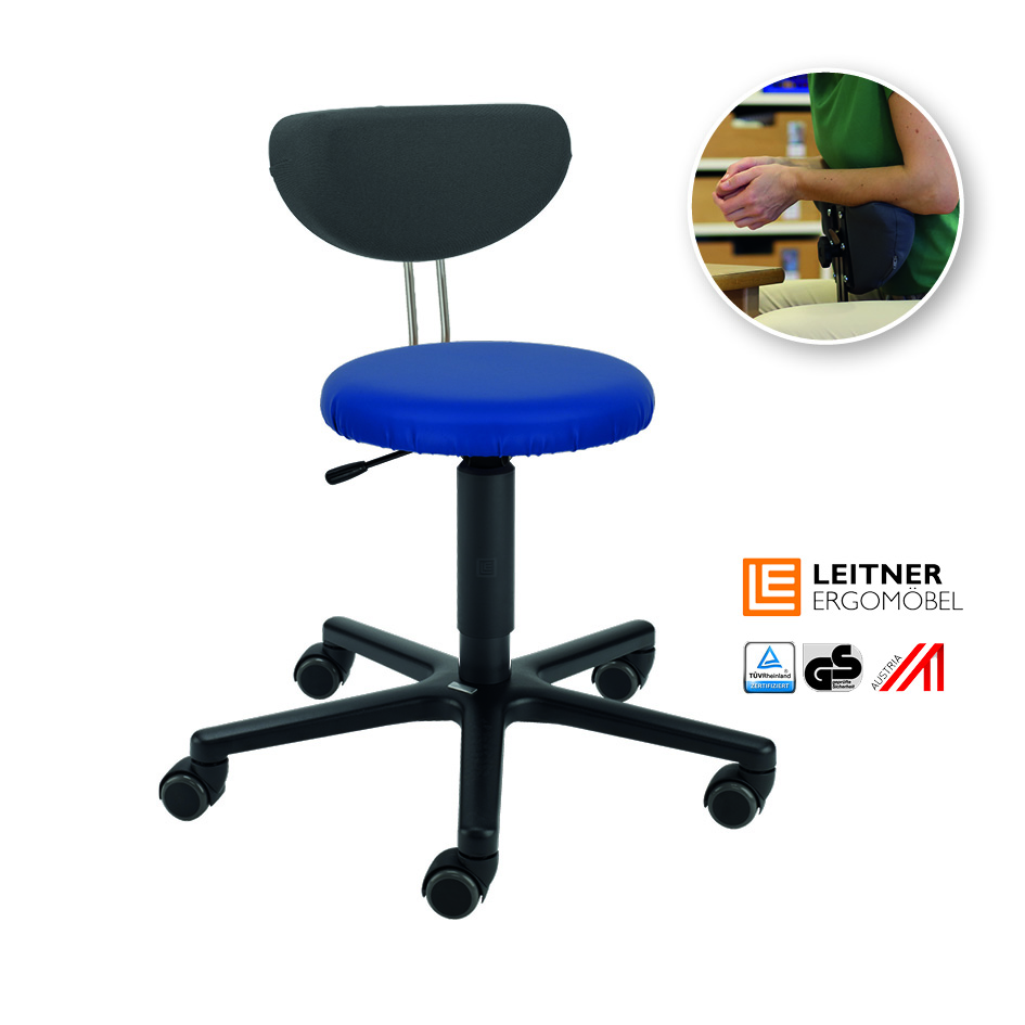 LeitnerTwist Kiga mit Armauflage 1 mit Rundsitz, blau