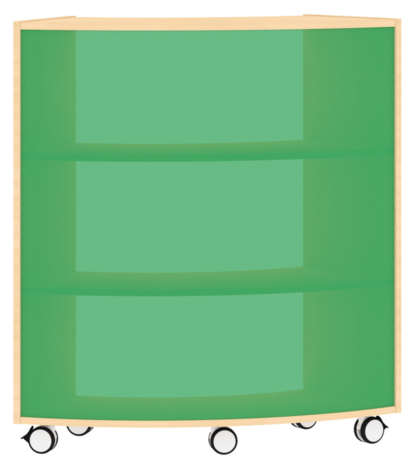 Bogenregal Sechstelkreis Acrylglas-Rückwand außen, hellgrün