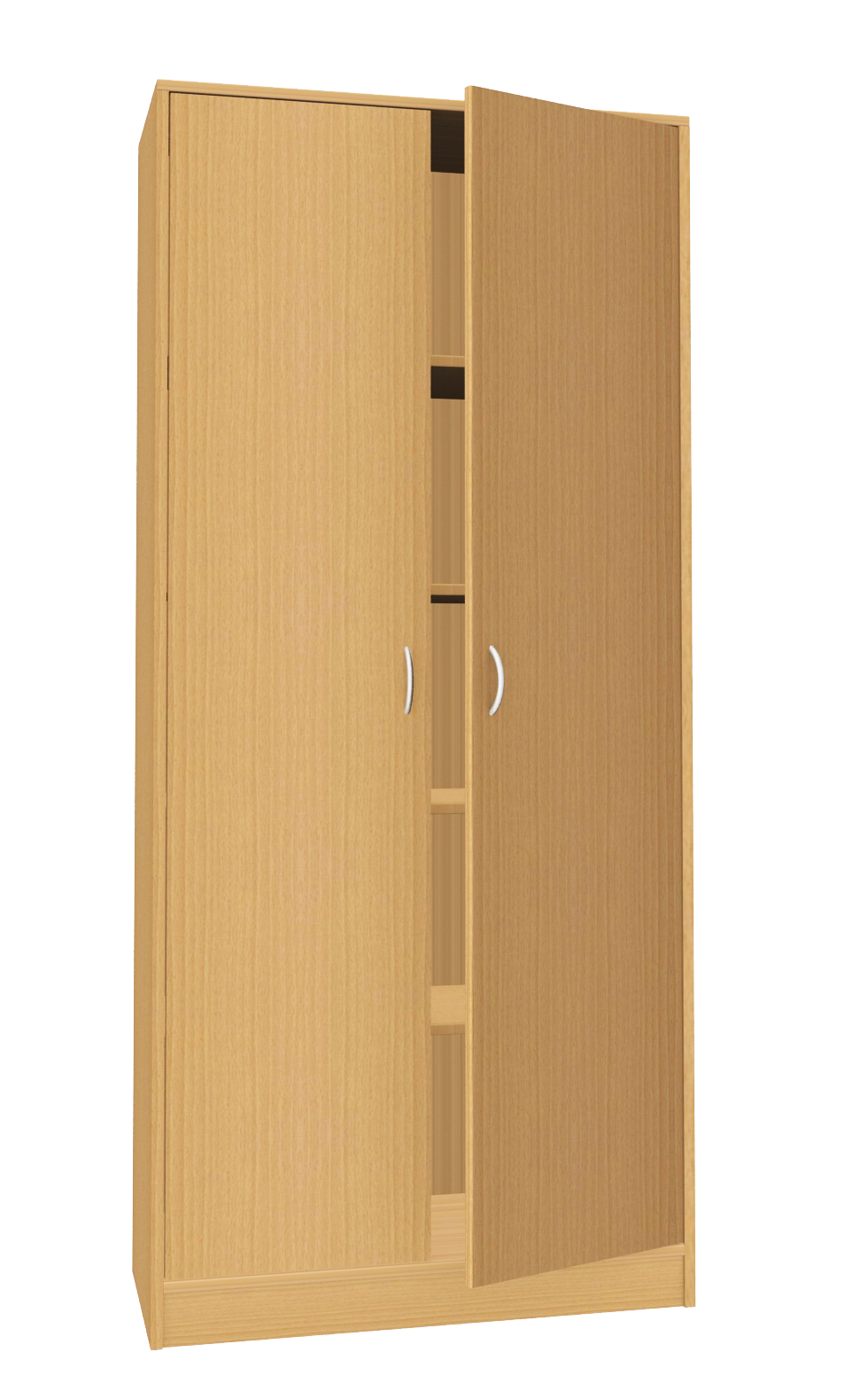 Hochschrank mit Türen, 90 cm breit Buche Dekor