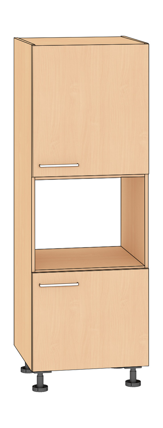 Hochschrank für Kompaktgerät, Höhe 175 cm Türanschlag rechts, Buche