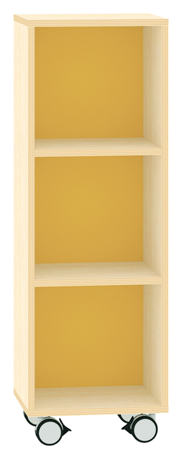 Hochregal offen Acrylglas-Rückwand, gelb