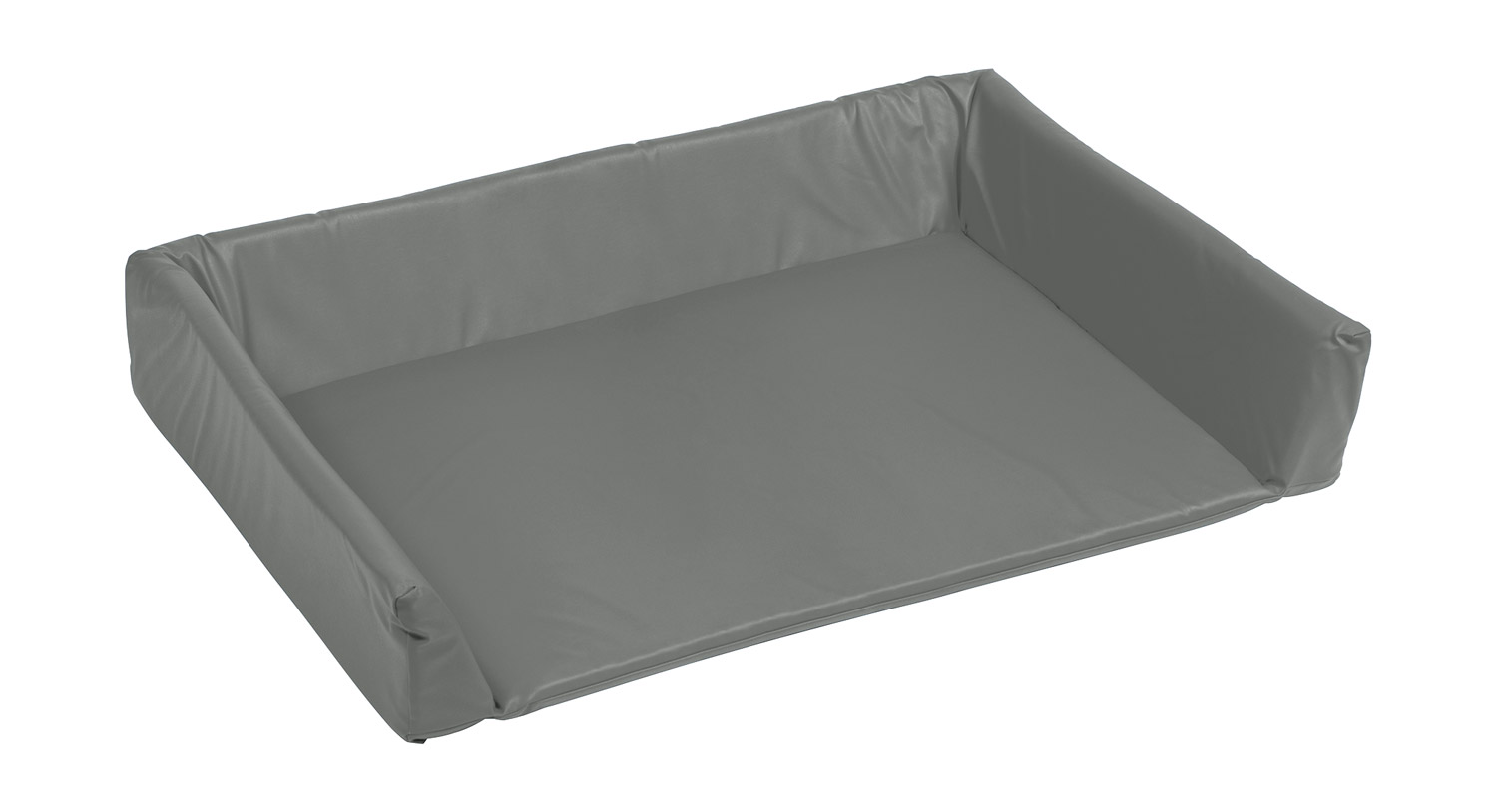 Premium Wickelauflage mit Rand, 121 cm breit hellgrau