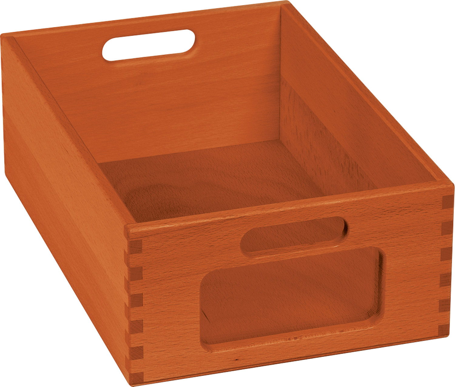 Materialkasten mit Acryl-Sichtfenster, Höhe 12 cm, orange