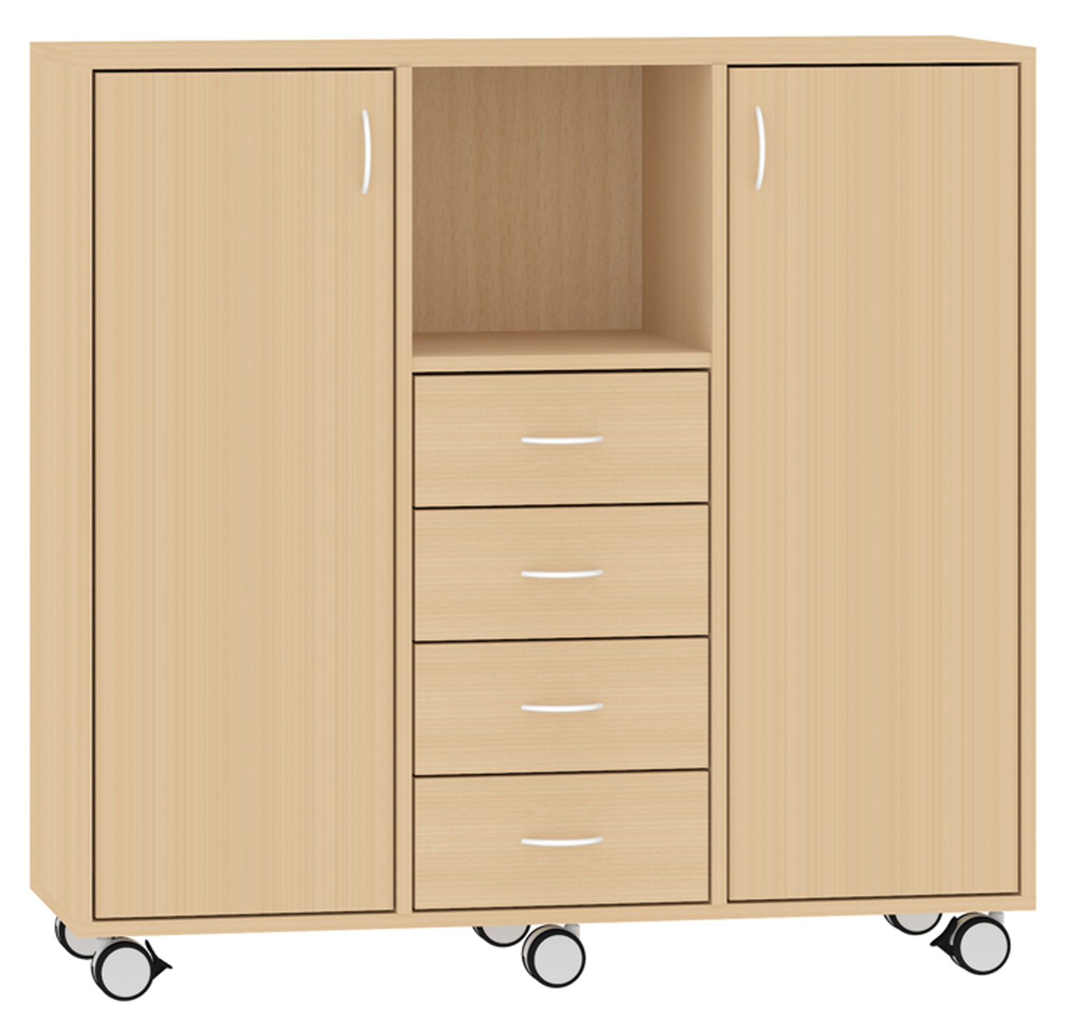 Breiter Hochschrank Rückwand natur