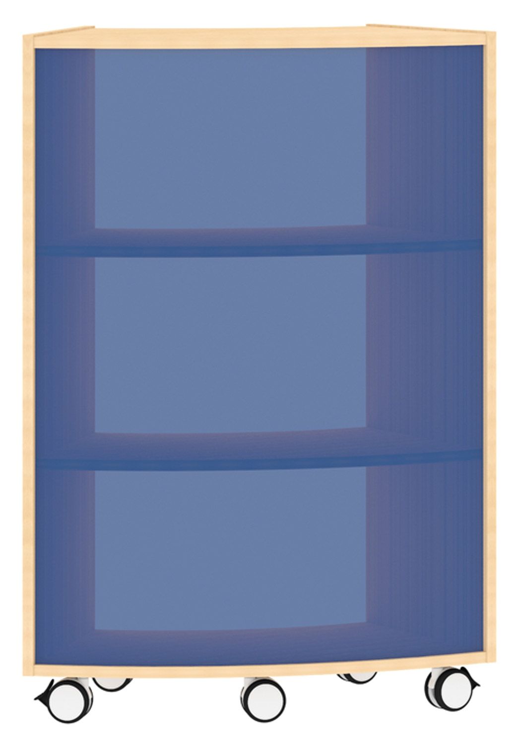 Bogenregal Achtelkreis Acrylglas-Rückwand außen, blau