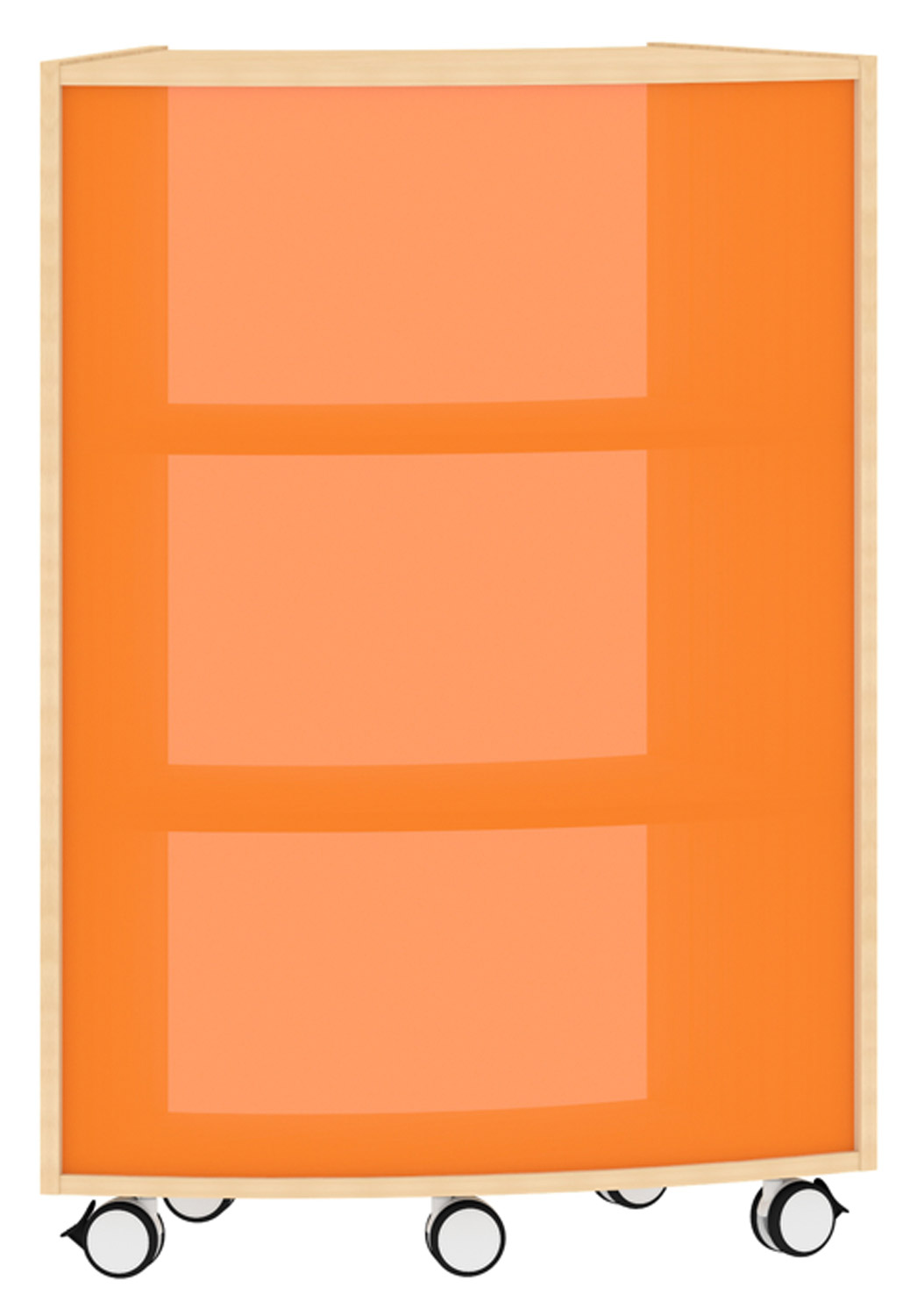 Bogenregal Achtelkreis Acrylglas-Rückwand außen, orange