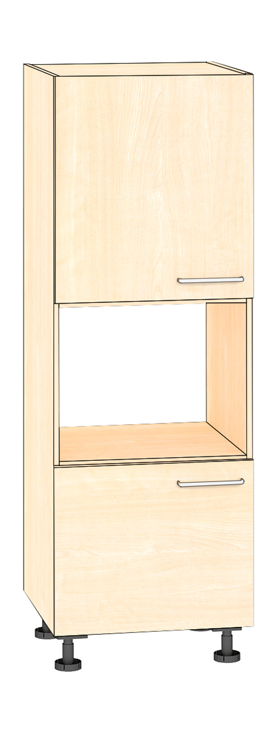 Hochschrank für Kompaktgerät, Höhe 175 cm Türanschlag links, Ahorn