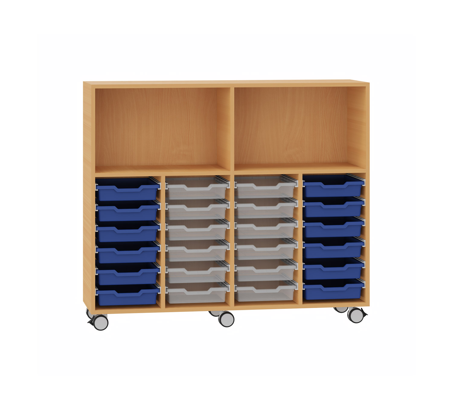Portfolioregal 4 120 cm hoch, auf Rollen