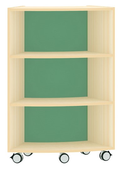 Bogenregal Achtelkreis Acrylglas-Rückwand innen, hellgrün