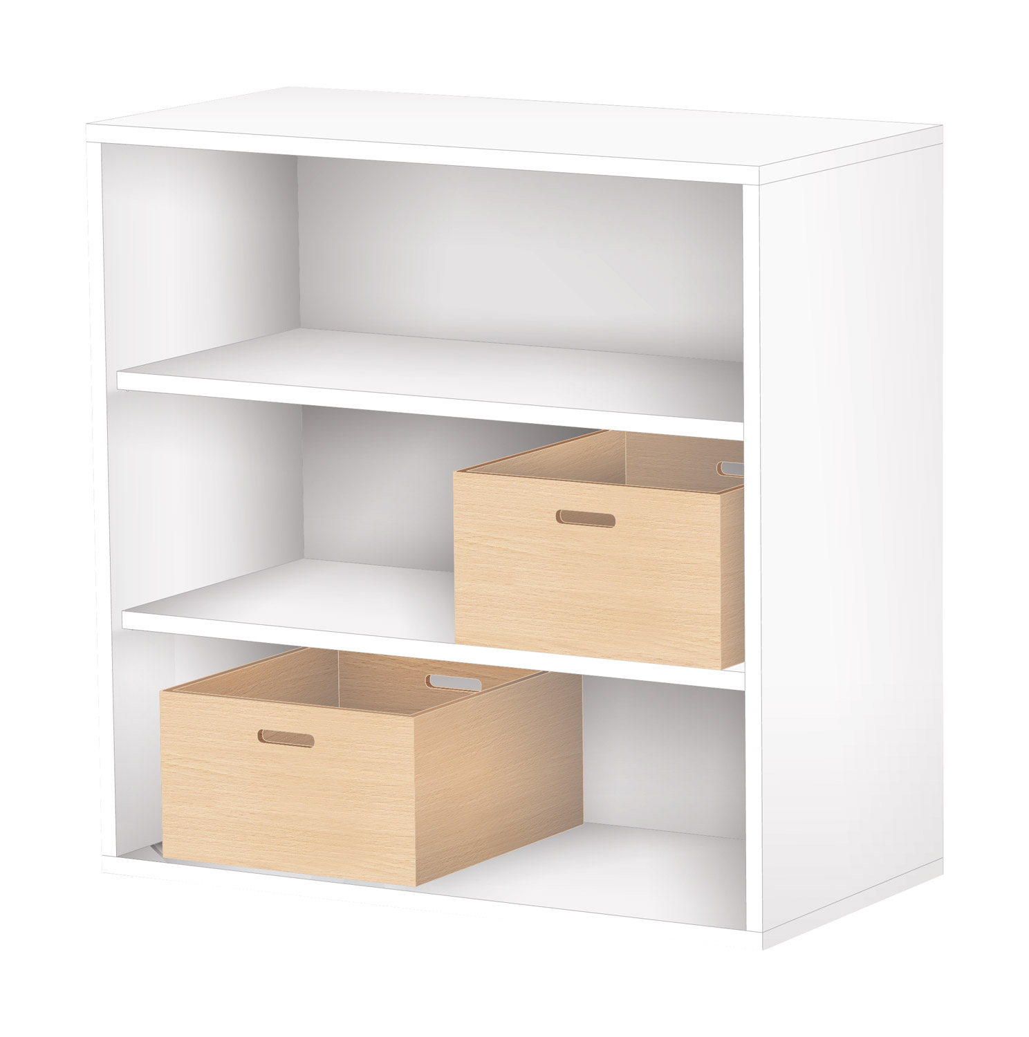 Regal groß, mit weißer Rückwand und 2 Fachböden, Breite 80 cm