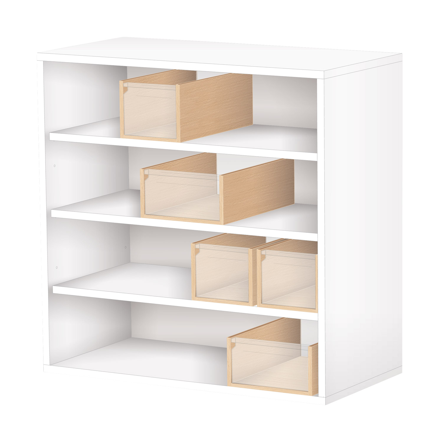 Regal groß, mit weißer Rückwand und 3 Fachböden, Breite 80 cm