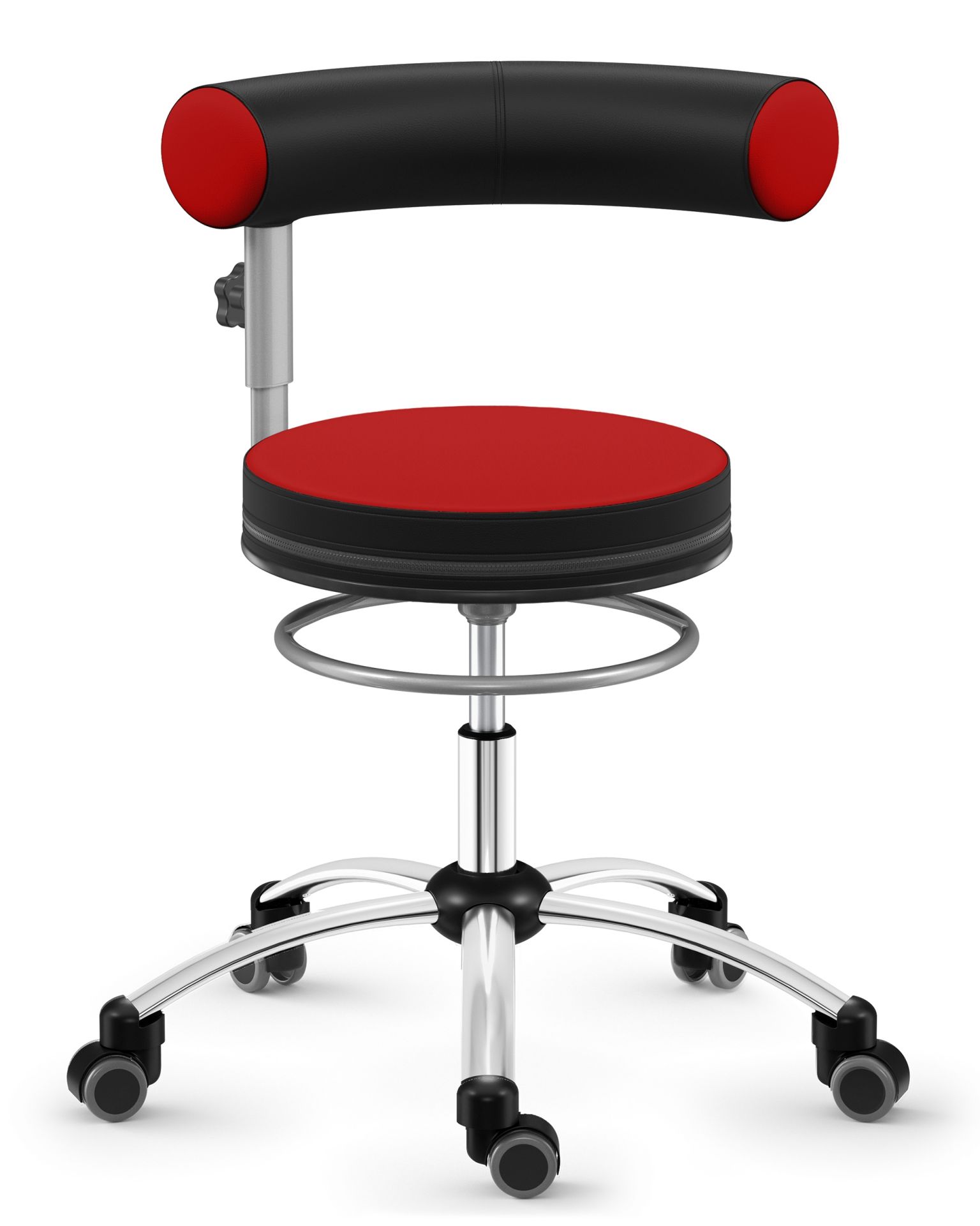 Sanus® Stuhl, Lehne höhenverstellbar Kunstleder rot Sanus® Stuhl, Lehne höhenverstellbar Kunstleder rot