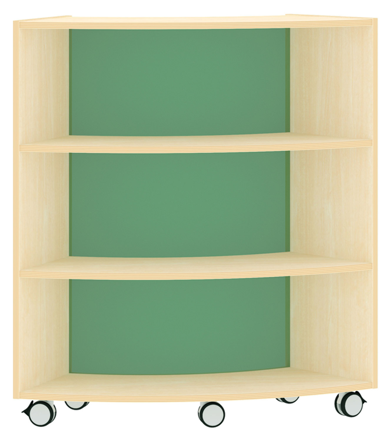 Bogenregal Sechstelkreis Acrylglas-Rückwand innen, hellgrün