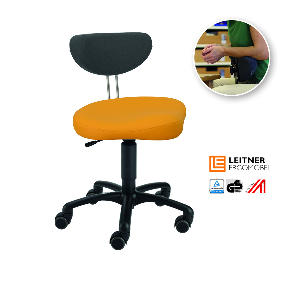LeitnerTwist Kiga mit Armauflage K mit Sattelsitz, gelb