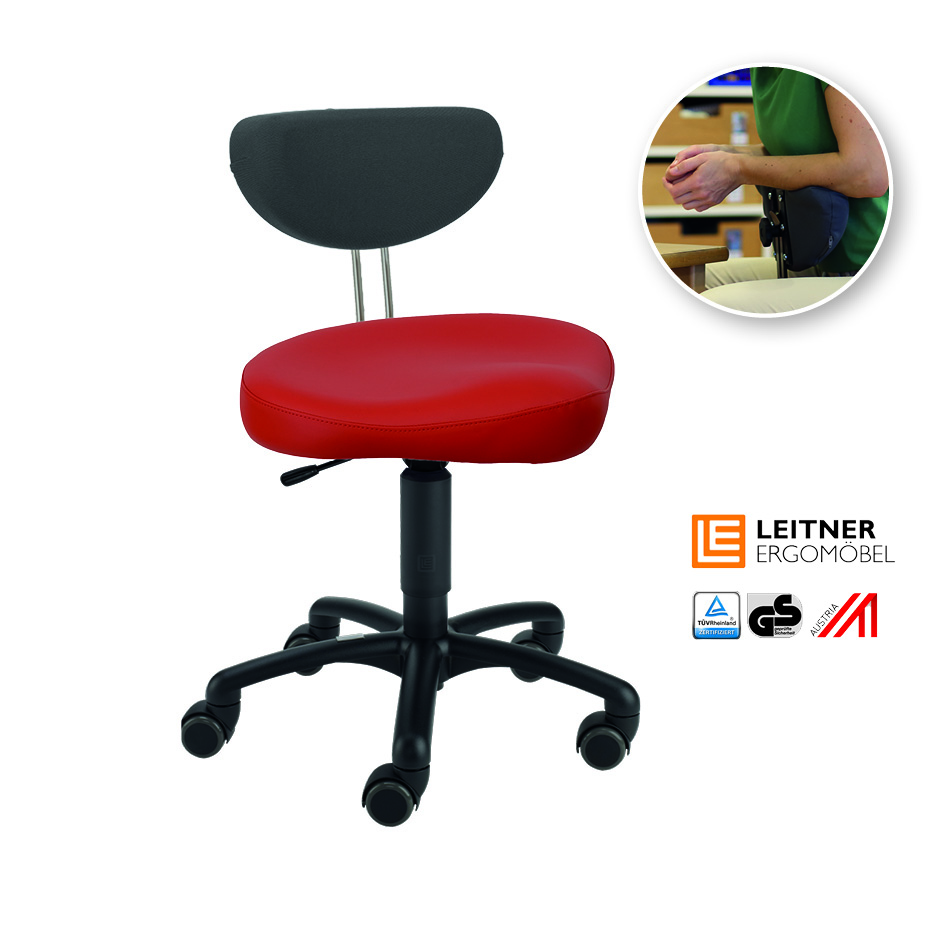 LeitnerTwist Kiga mit Armauflage K mit Sattelsitz, rot