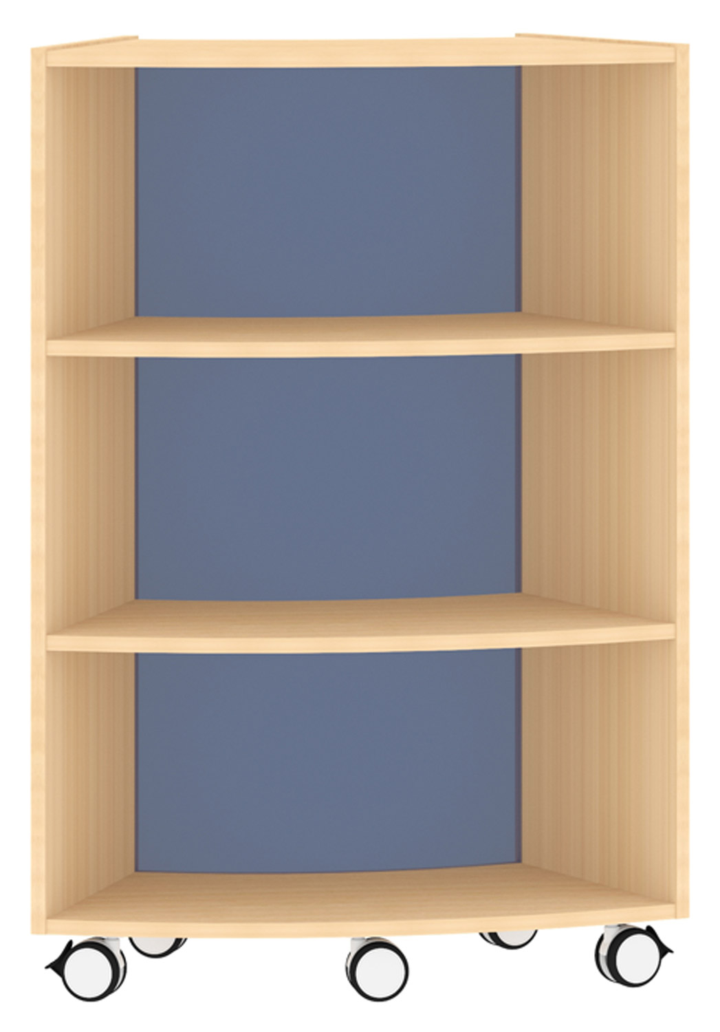 Bogenregal Achtelkreis Acrylglas-Rückwand innen, blau