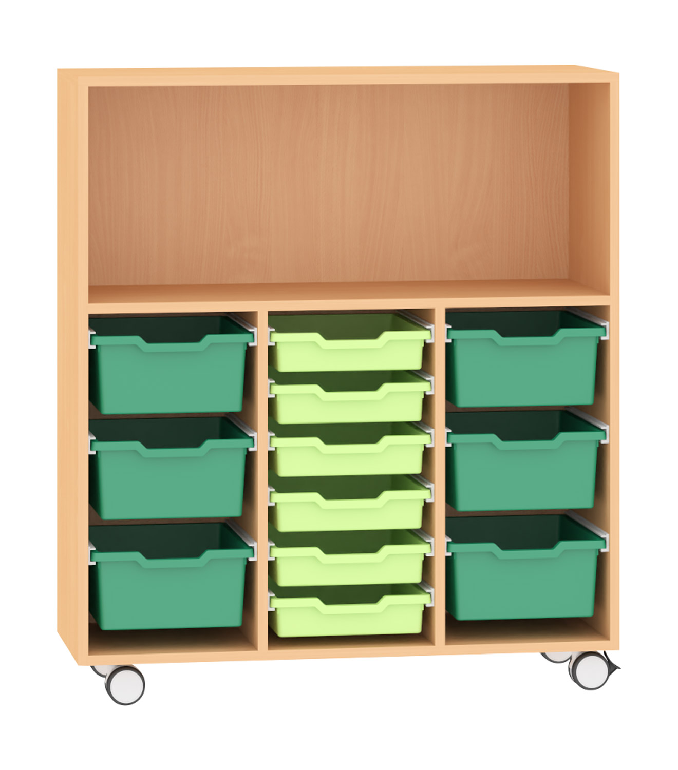 Portfolioregal 3 120 cm hoch, auf Rollen