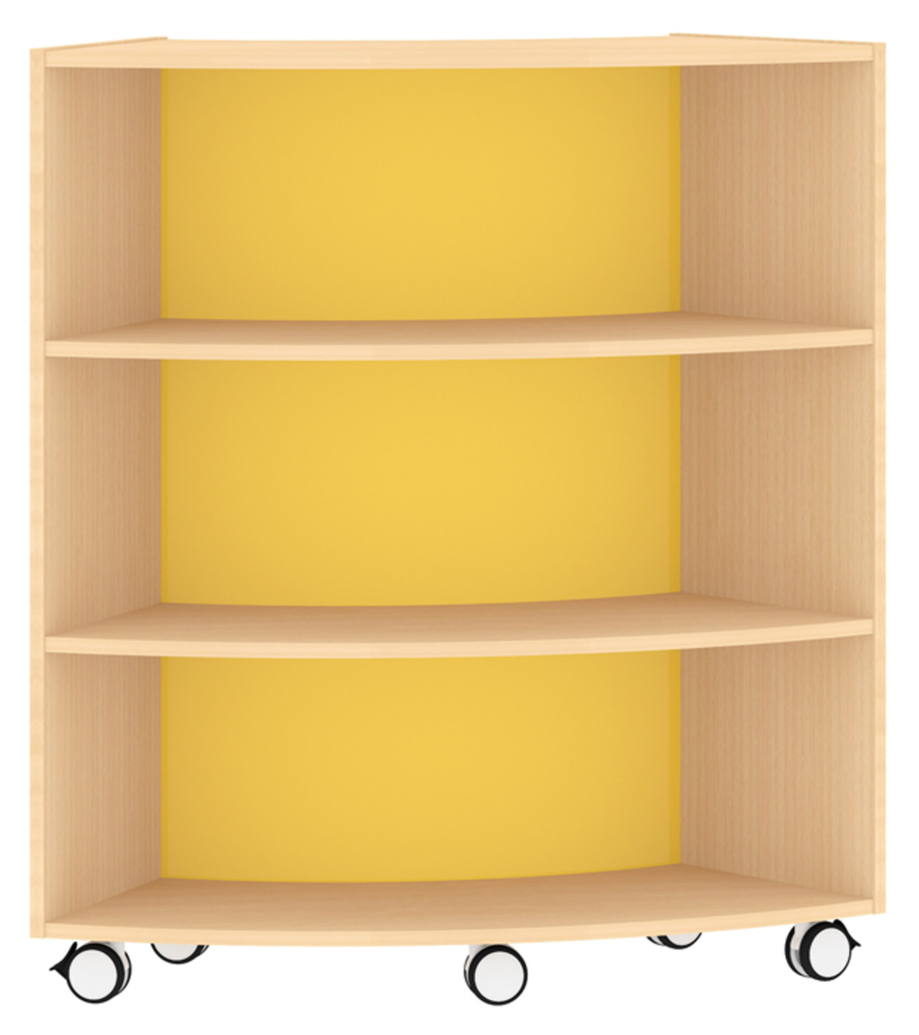 Bogenregal Sechstelkreis Acrylglas-Rückwand innen, gelb