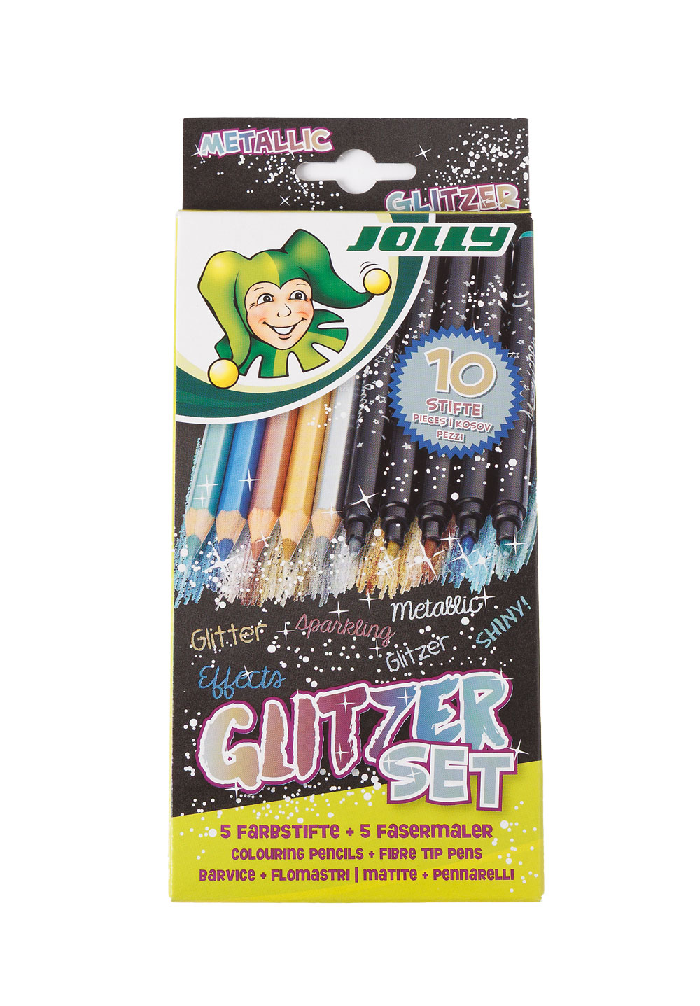 JOLLY Glitzerset Farbstifte/Fasermaler 