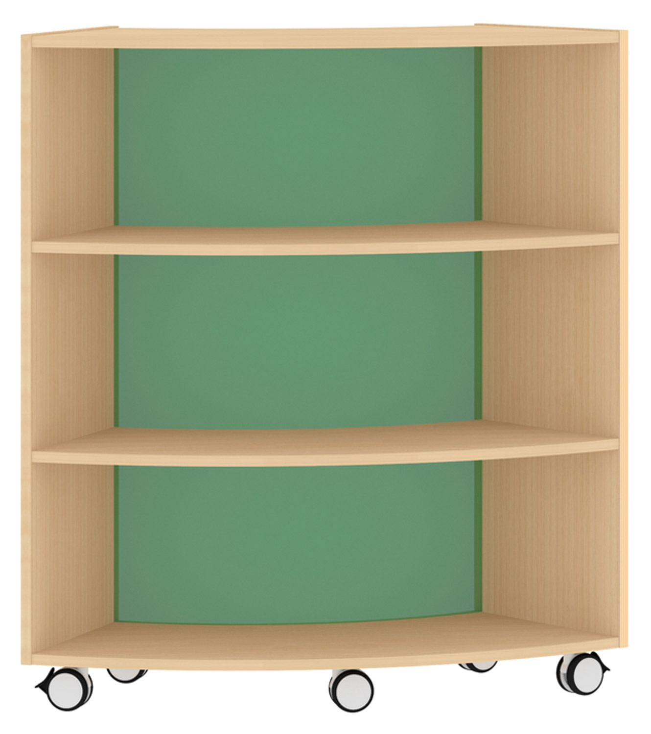 Bogenregal Sechstelkreis Acrylglas-Rückwand innen, hellgrün