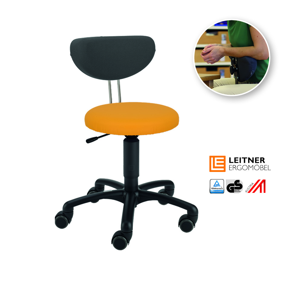 LeitnerTwist Kiga mit Armauflage K mit Rundsitz, gelb