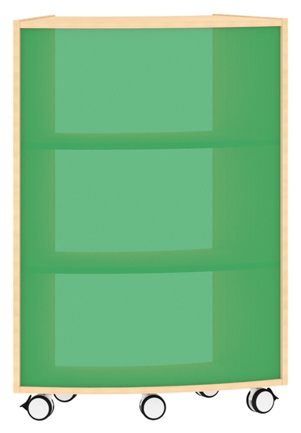 Bogenregal Achtelkreis Acrylglas-Rückwand außen, hellgrün