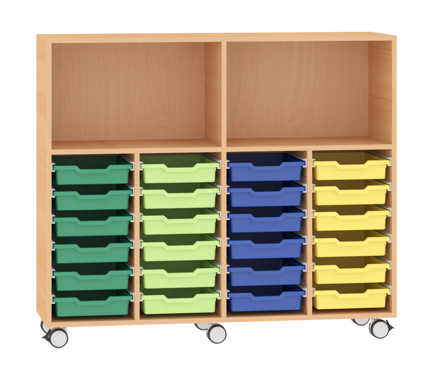 Portfolioregal 4 120 cm hoch, auf Rollen