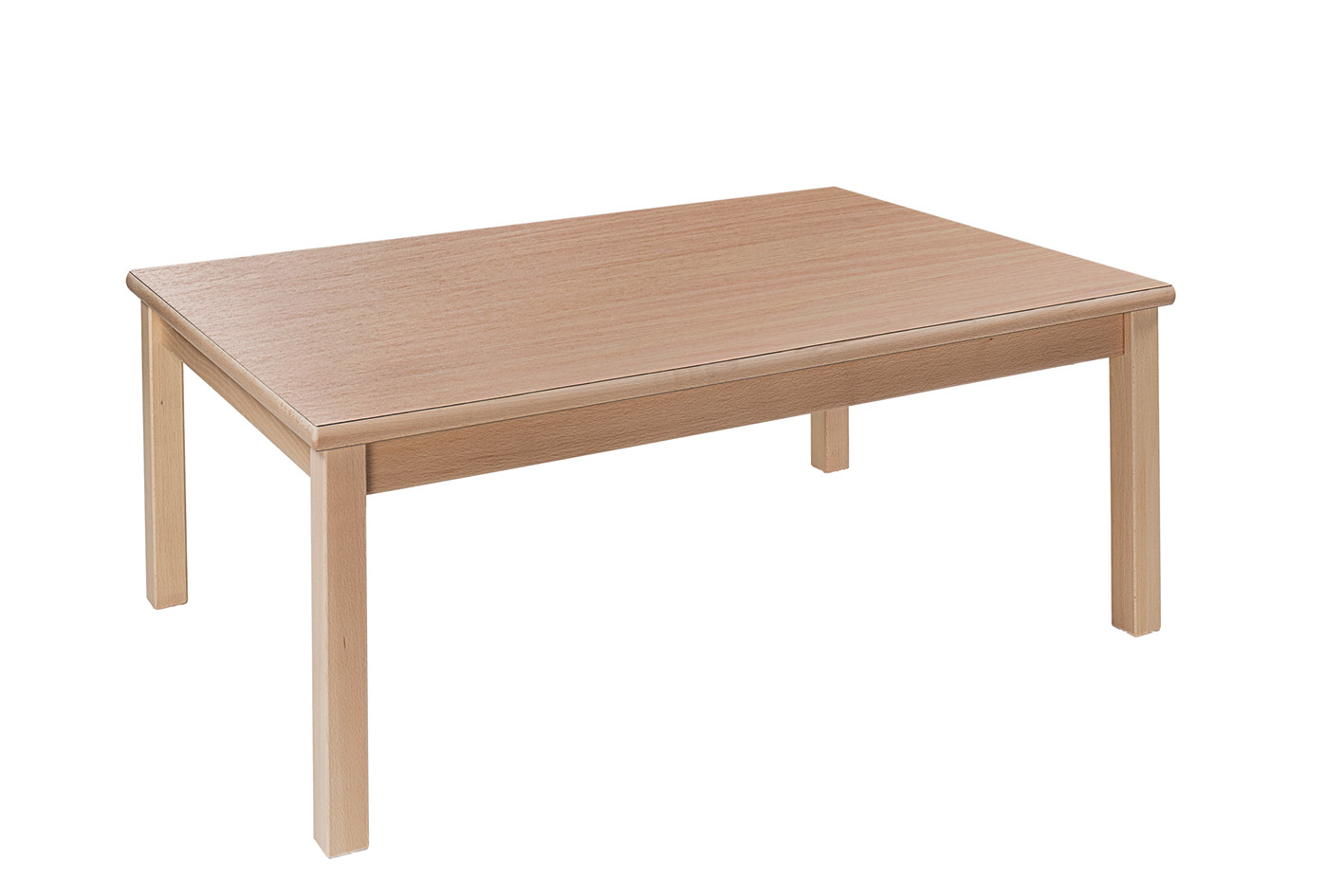 Tisch rechteckig 120 x 80 cm Höhe 40 cm, Plattenfarbe Buche, Gestell Buche natur
