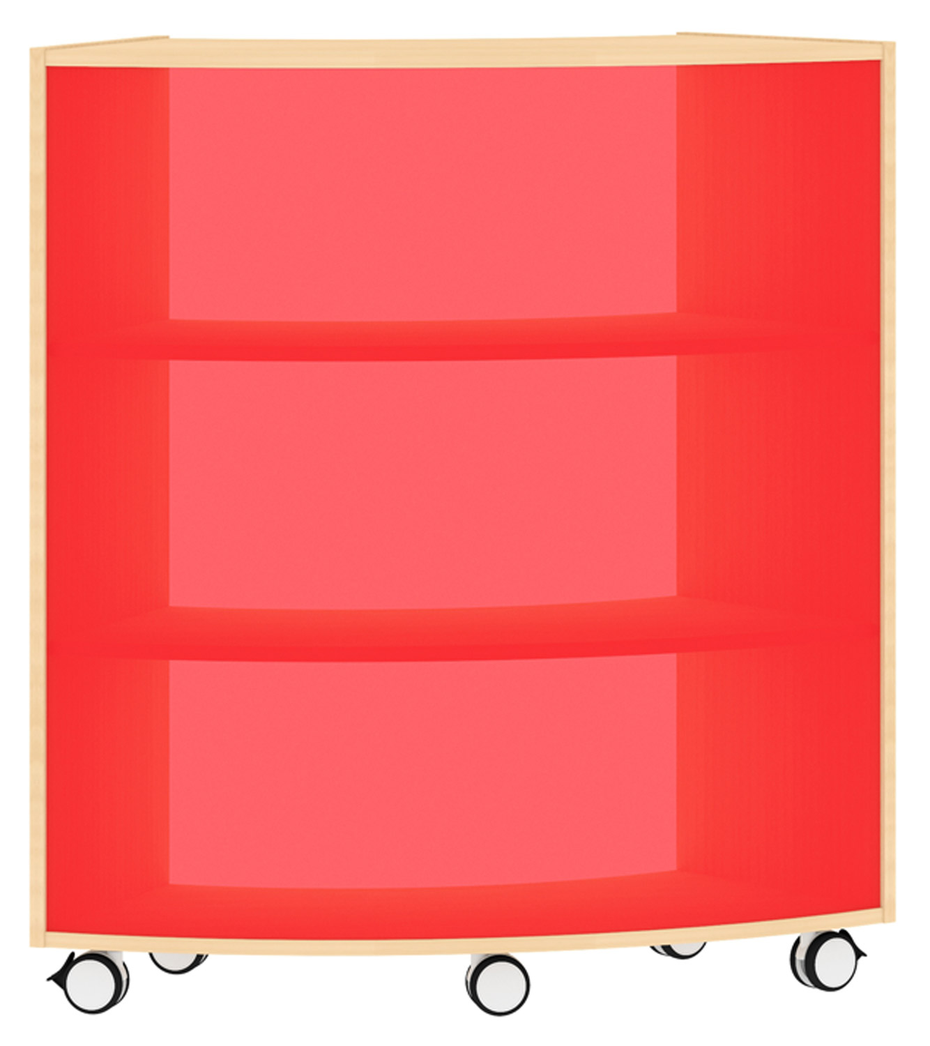 Bogenregal Sechstelkreis Acrylglas-Rückwand außen, rot