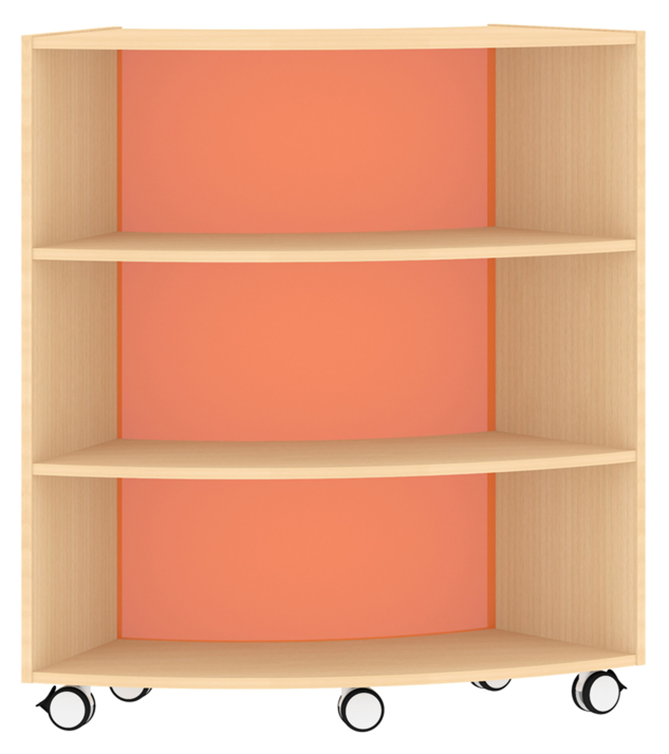 Bogenregal Sechstelkreis Acrylglas-Rückwand innen, orange