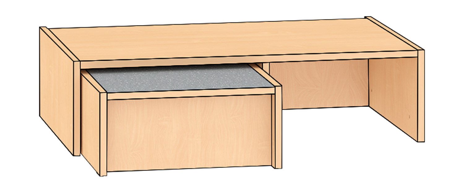 Podest für Eckschrank Ecke rechts, Buche