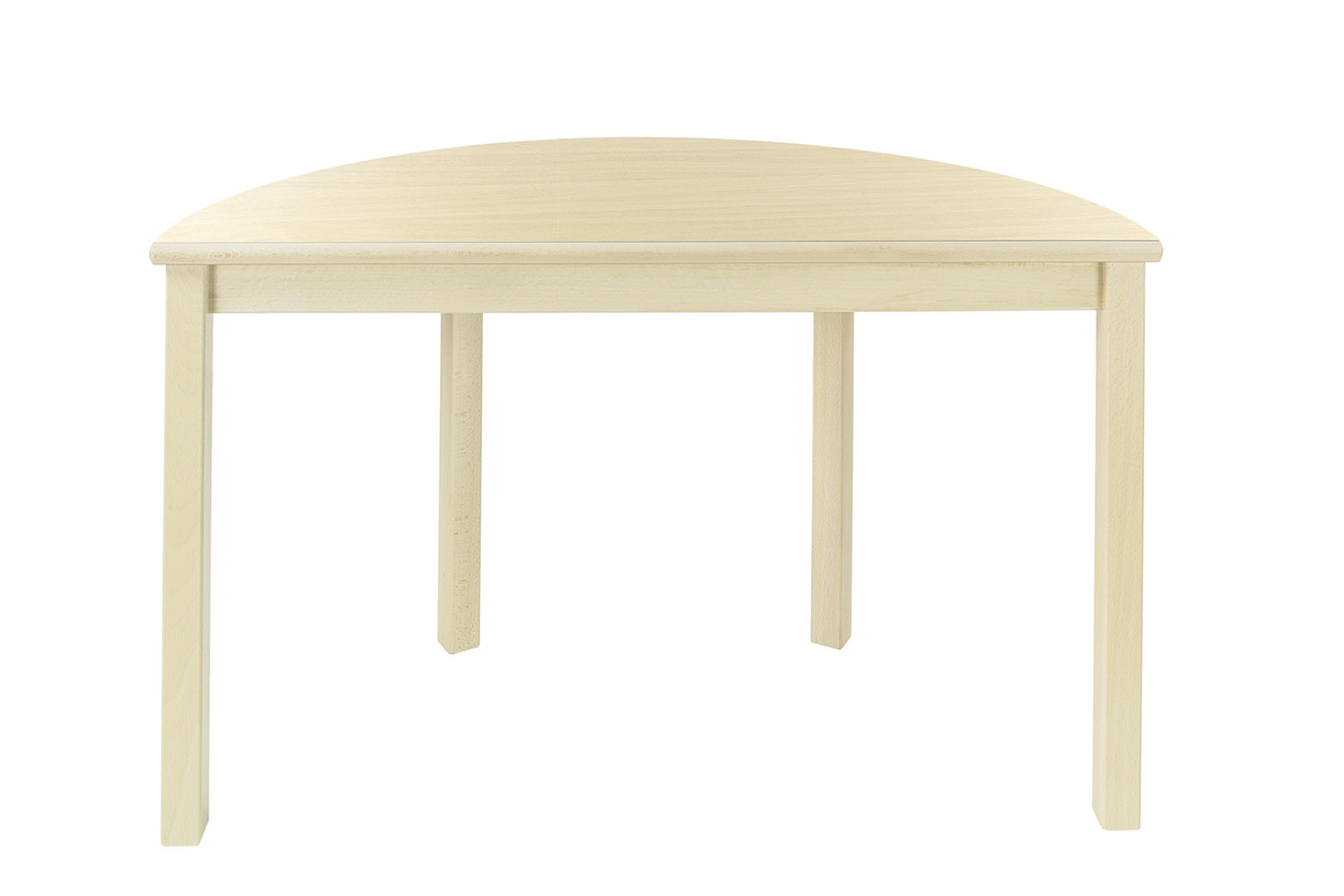 Tisch halbrund Ø 120 x 60 cm Höhe 71 cm, Plattenfarbe Ahorn, Gestell Ahorn Optik
