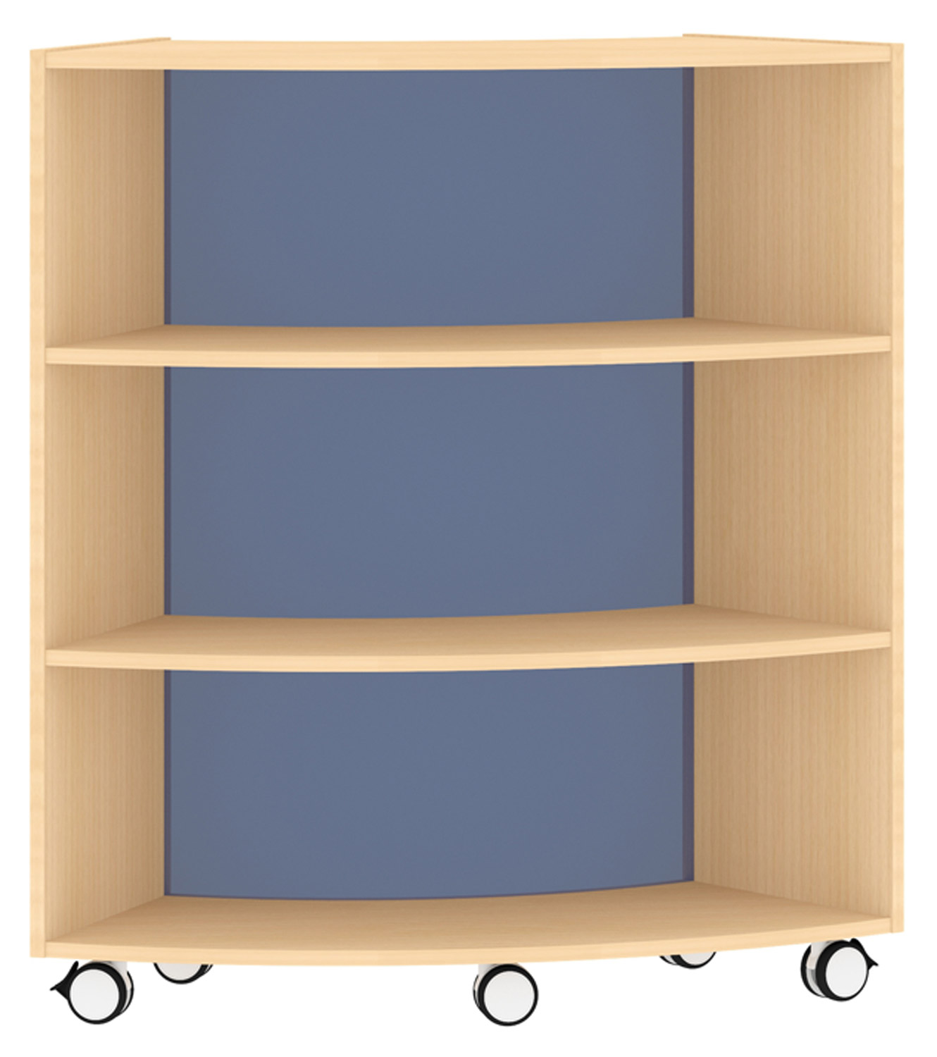 Bogenregal Sechstelkreis Acrylglas-Rückwand innen, blau