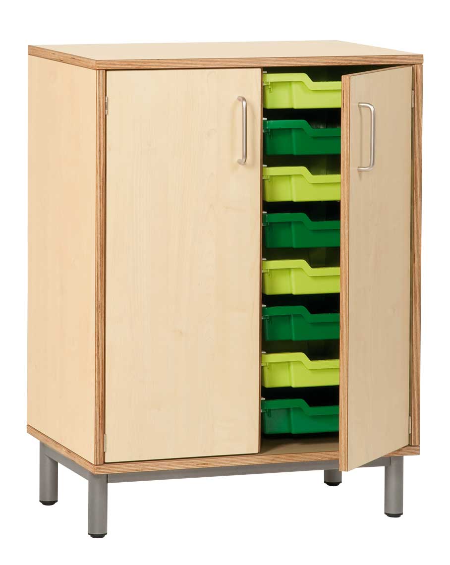 Regal für Kunststoffkästen mit Türen, mit Beinen, Breite 70,5 cm Regal für Kunststoffkästen mit Türen, mit Beinen, Breite 70,5 cm